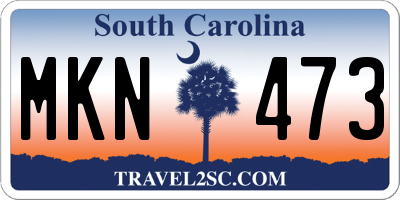 SC license plate MKN473