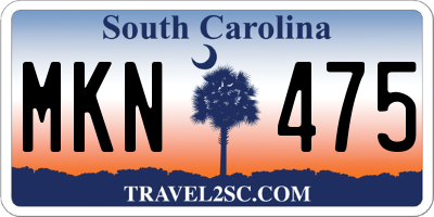 SC license plate MKN475