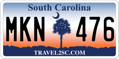 SC license plate MKN476