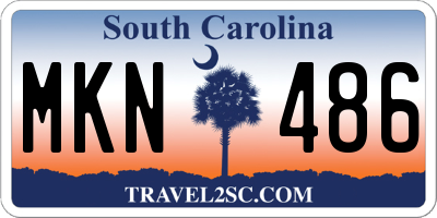 SC license plate MKN486