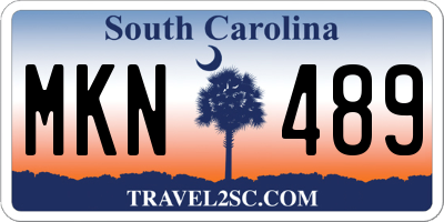 SC license plate MKN489