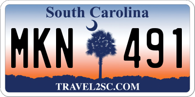 SC license plate MKN491