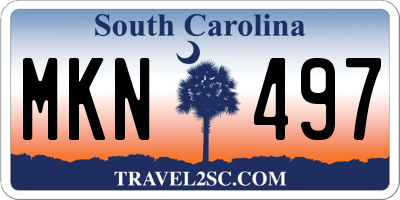 SC license plate MKN497