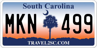 SC license plate MKN499