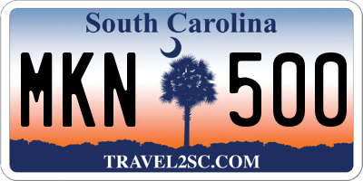 SC license plate MKN500