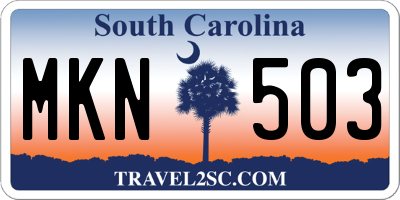 SC license plate MKN503
