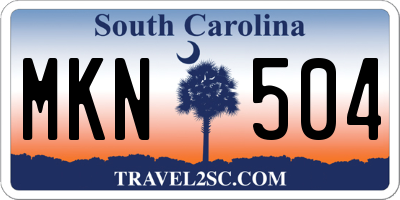 SC license plate MKN504