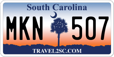 SC license plate MKN507