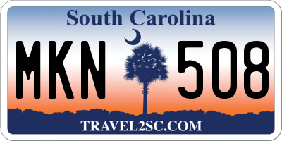 SC license plate MKN508