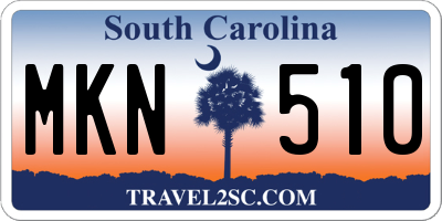 SC license plate MKN510