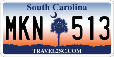 SC license plate MKN513