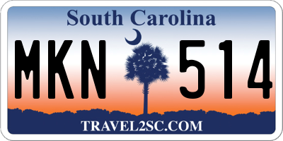 SC license plate MKN514