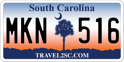 SC license plate MKN516