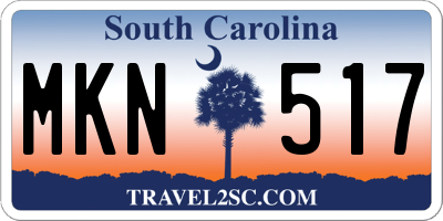 SC license plate MKN517