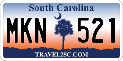 SC license plate MKN521
