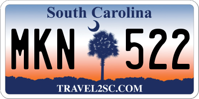 SC license plate MKN522