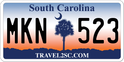 SC license plate MKN523