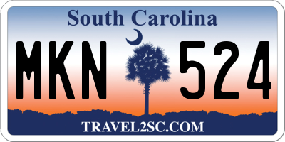 SC license plate MKN524