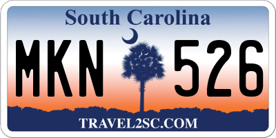 SC license plate MKN526