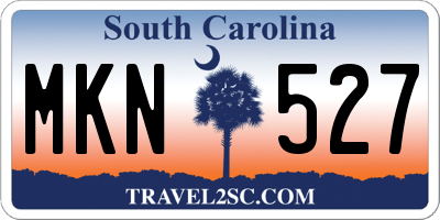 SC license plate MKN527