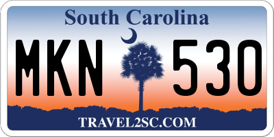 SC license plate MKN530