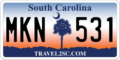 SC license plate MKN531