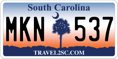 SC license plate MKN537