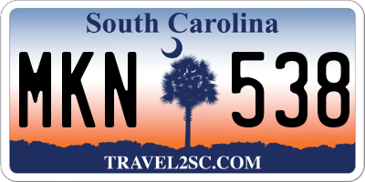 SC license plate MKN538