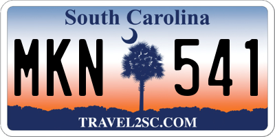 SC license plate MKN541