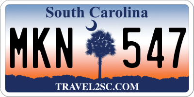SC license plate MKN547