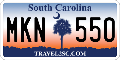 SC license plate MKN550