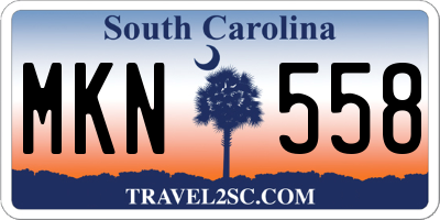 SC license plate MKN558