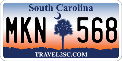 SC license plate MKN568