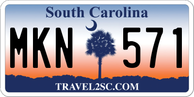 SC license plate MKN571