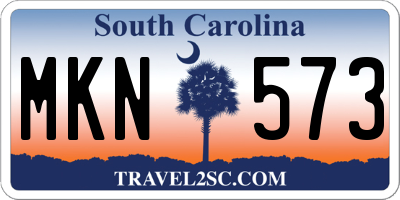 SC license plate MKN573