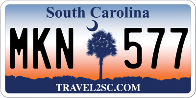 SC license plate MKN577