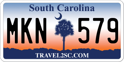 SC license plate MKN579