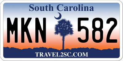 SC license plate MKN582