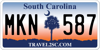 SC license plate MKN587