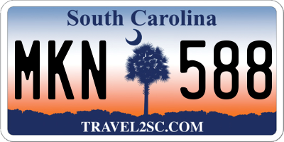 SC license plate MKN588