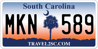 SC license plate MKN589