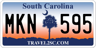 SC license plate MKN595