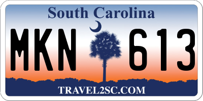 SC license plate MKN613