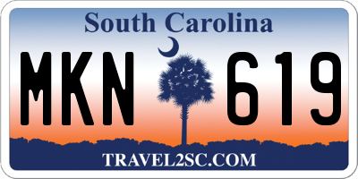 SC license plate MKN619