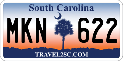 SC license plate MKN622