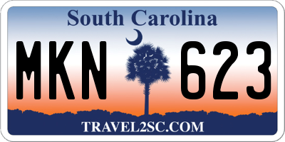 SC license plate MKN623