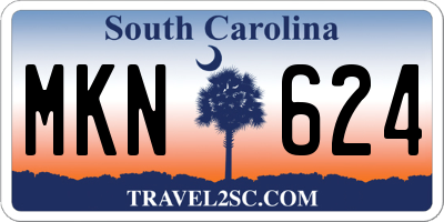 SC license plate MKN624