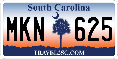 SC license plate MKN625