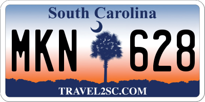 SC license plate MKN628