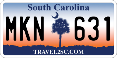 SC license plate MKN631